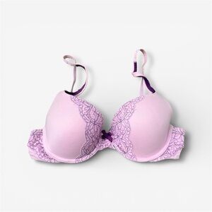 Victoria’s Secret Body by Victoria Perfect Shape Lace Trim Bra Lilac Purple 34C